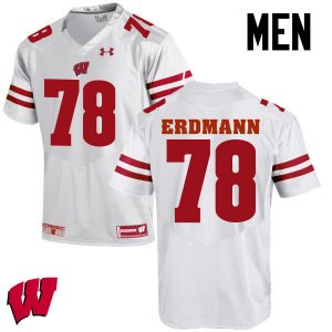 Men's Wisconsin Badgers NCAA #78 Jason Erdmann White Authentic Under Armour Stitched College Football Jersey DR31A08JB